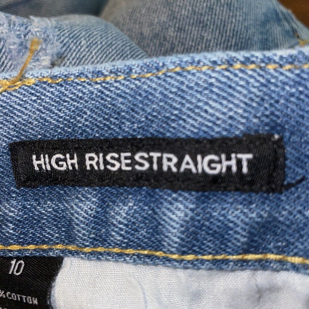 Rue21  Stretch Jeans Size 10 Light Wash Distressed Deconstructed High Rise - Picture 6 of 8